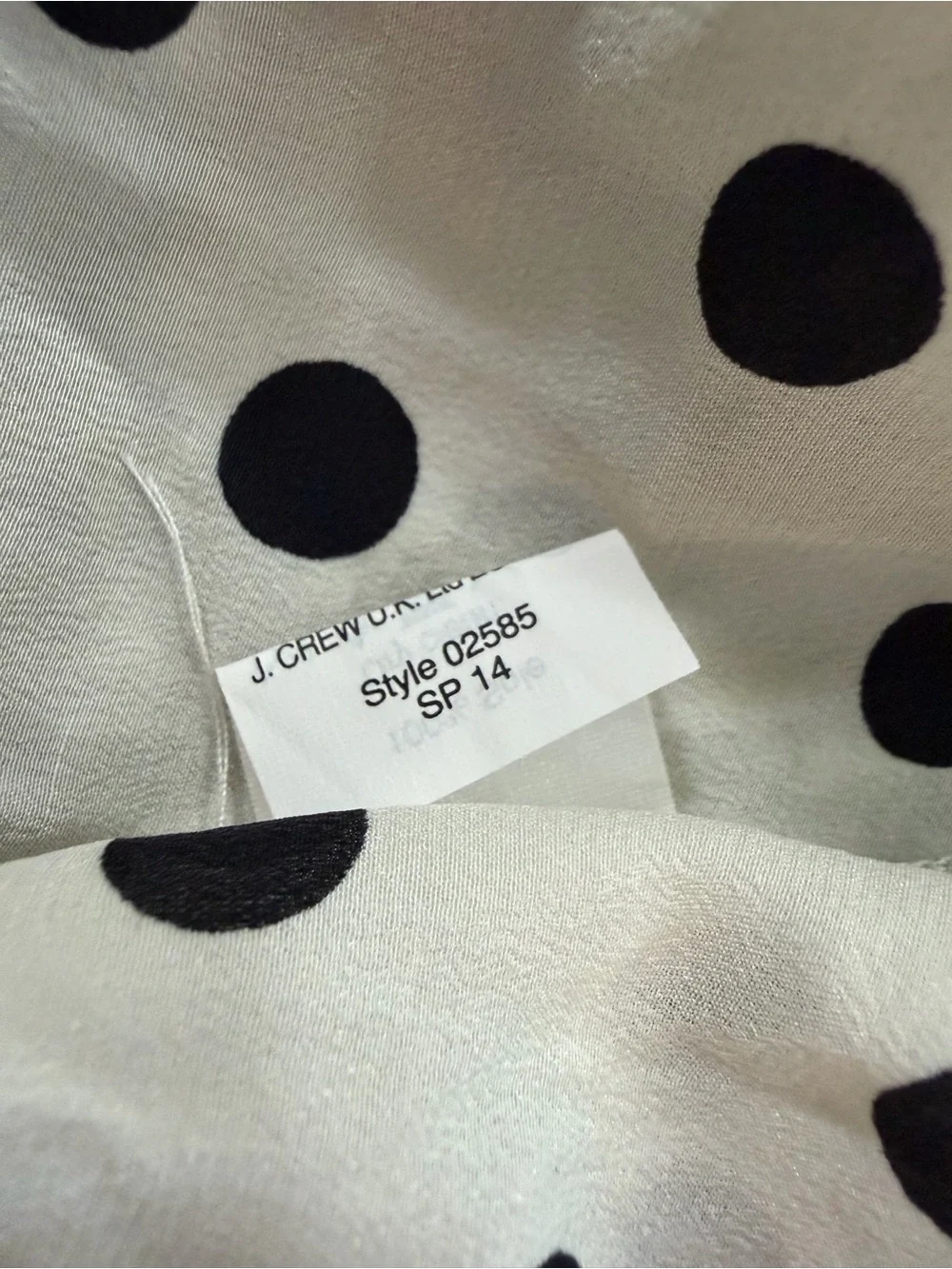 J. Crew 100% Silk Polka Dot Button Down Shirt